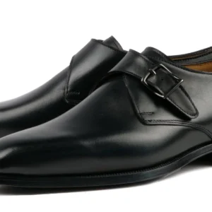 Dalston Monk Strap Black – Sleek One-Buckle Dress Shoes