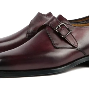 Dalston Monk Strap Oxblood – Sleek One-Buckle Dress Shoes