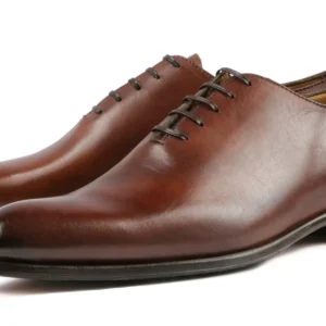 Premium Tan Leather Wholecut Oxford Shoes for Men