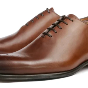 Belgrave Wholecut Brogue Tan Leather Oxford Shoes for Men