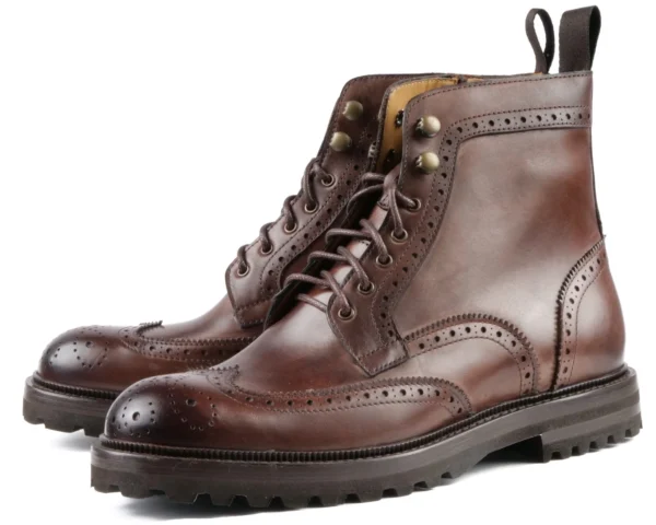 Bennett Brown Wingtip Brogue Boot – Refined Style for Urban Explorers