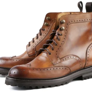 Bennett Tan Wingtip Brogue Boot – Refined Style for Urban Explorers