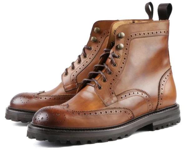 Bennett Tan Wingtip Brogue Boot – Refined Style for Urban Explorers