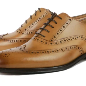 Bedford Wingtip Oxford Brogue – A Heritage-Inspired Formal Essential in Almond Tan