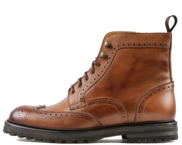 Bennett Tan Wingtip Brogue Boot – Refined Style for Urban Explorers - Image 4
