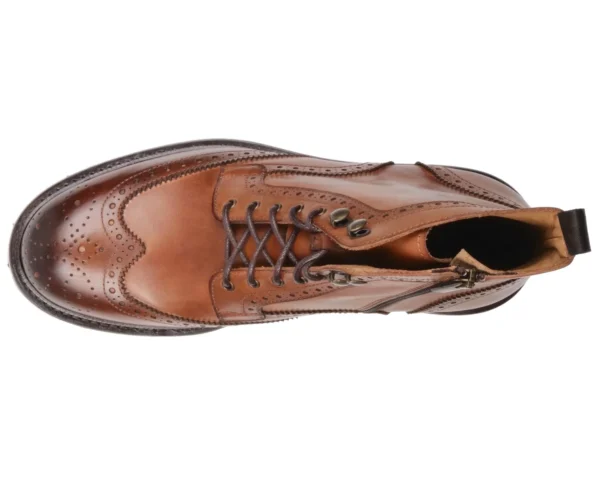 Bennett Tan Wingtip Brogue Boot – Refined Style for Urban Explorers - Image 3