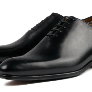 Classic Black Wholecut Brogue Dress Shoes
