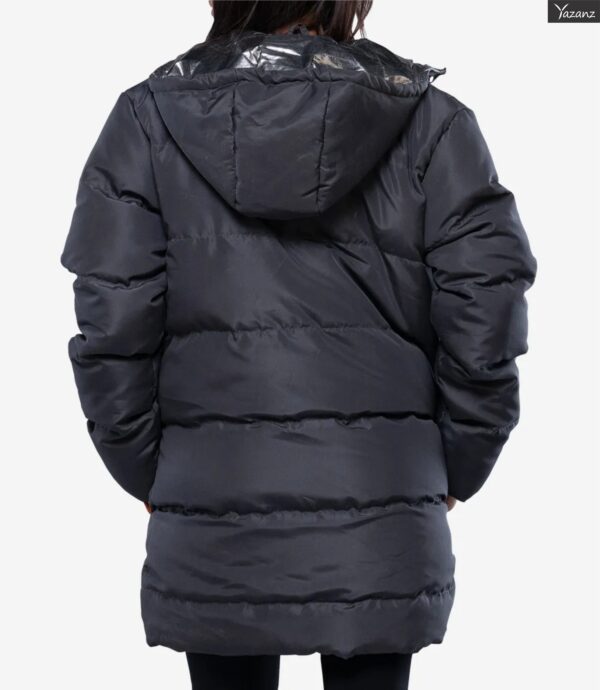 Reid Womens Insulated Leather Puffer Coat (Dark Grey) - Image 2