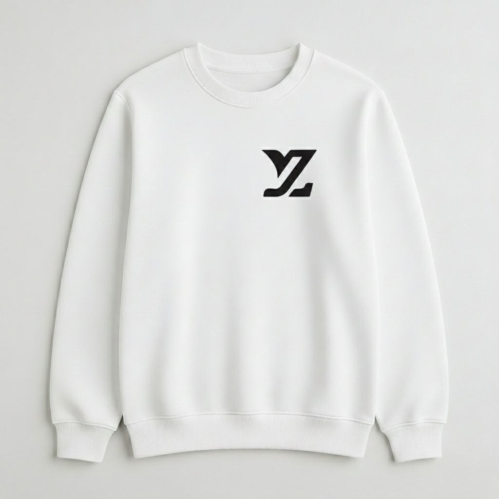 Heavyweight Cross-Grain Crewneck Sweatshirt | 390+ GSM Fleece | Relaxed Unisex Fit | WHITE