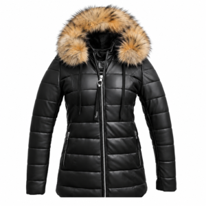 Yazanz Women's Hooded Black Leather Bomber Jacket - Stylish Comfort for Every Season