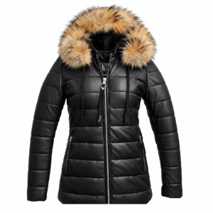 Yazanz Women's Hooded Black Leather Bomber Jacket - Stylish Comfort for Every Season